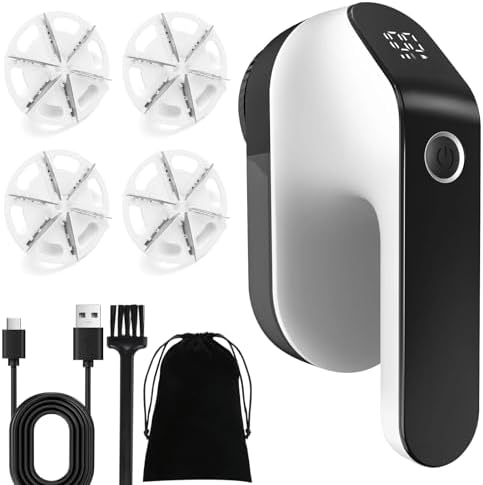 Quitapelusas Electrico,Quita Pelusas Ropa Recargable,6 Hojas,Cuch...