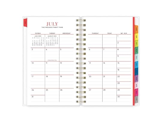 The Home Edit For Blue Sky July 2023- June 2024 Academic Weekly/Monthly Planner With Clear Pocket Cover Small Size 3.625" X 6.125" (Twilight Floral) And Crystal Diamond Pen #TOP3
