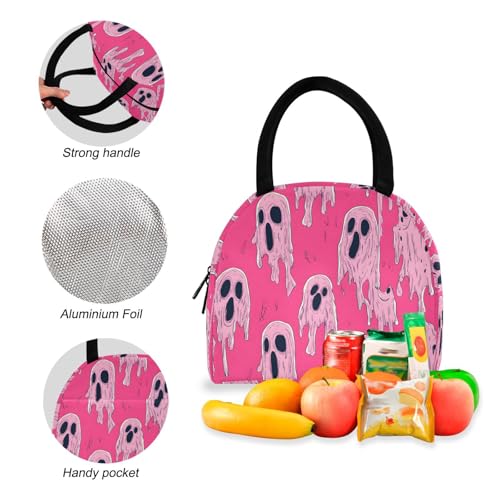 Backpack Lunch Box Set Large Capacity Travel Backpacks and Insulated Lunch Bag for Commute Hiking Picnic Abstract Halloween Pattern Print4