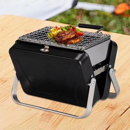 Barbecue compact en charbon de bois avec poêle de table de cuisson - 6