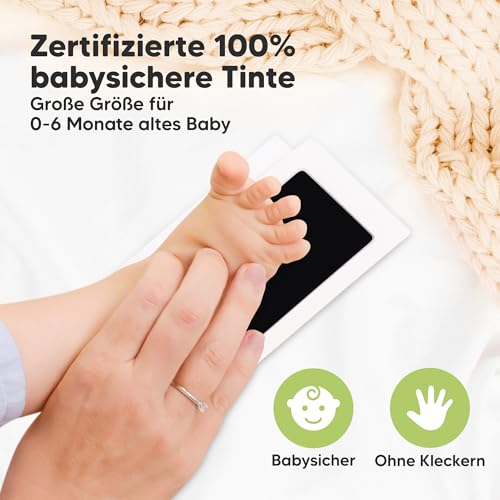 KeaBabies Handabdruck und Fußabdruck Baby Abdruckset (Jet Black) – Ansicht 4