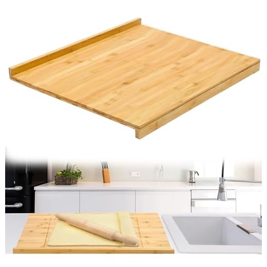 YYRZZ Reversible Bamboo Pastry Board, Large Bamboo Wooden Cutting Board with Counter Edge Reversible Pastry Board for Kitchen Chopping Board Butcher Block with Lip for Counter Table Top