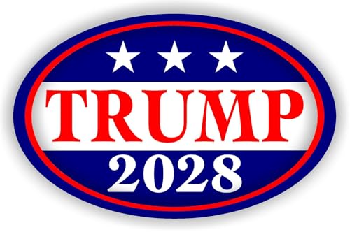Trump Donald 2028 for President Oval Magnetic Bumper Sticker Bundle Political Car Magnets Fridge Decals Wall Decor Gifts 3.5 x 5.5