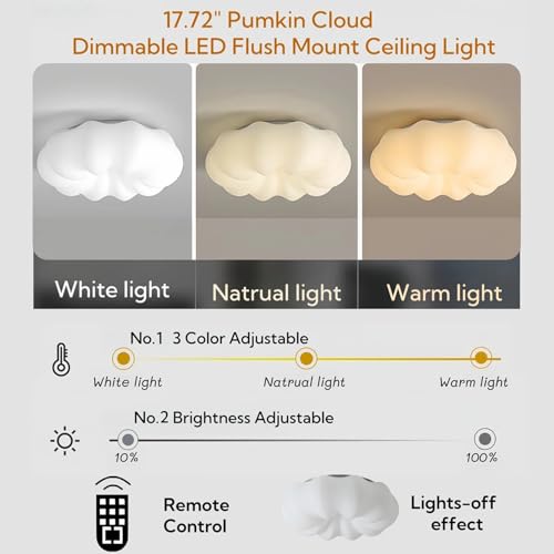 Plafonnier LED moderne citrouille 30cm dimmable avec télécommande - 5