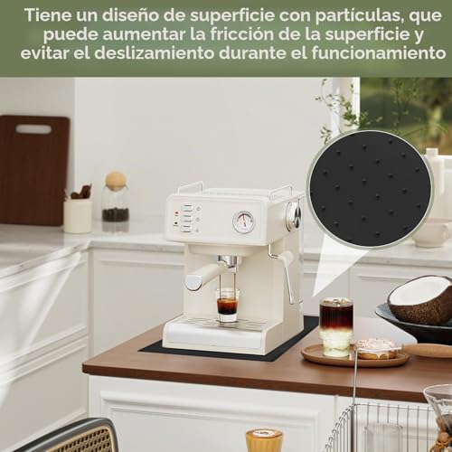 Miniatura 6 de Alwaiiz Alfombrilla De Silicona Para Cafetera, 48 X 30 Cm, Base Antideslizante Para La Mayoría De Máquinas De Café Negro