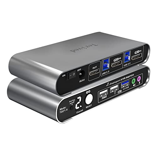 Terived 2 Port DP USB 3.0 Automatic KVM Switch Two