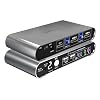 2 Port DP USB 3.0 Automatic KVM Switch Two Computers 1 DisplayPort Monitor switcher, 8K@30Hz 4K@144Hz, Aluminum hotkey Audio mic, Digital Display, HDR10 with Cables
