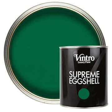 Vintro Paint | Satin Furniture Paint | Dark Green | Wood | Trim | Metal | Eggshell Finish | 1 Litre (Brooklands - Dark Green)