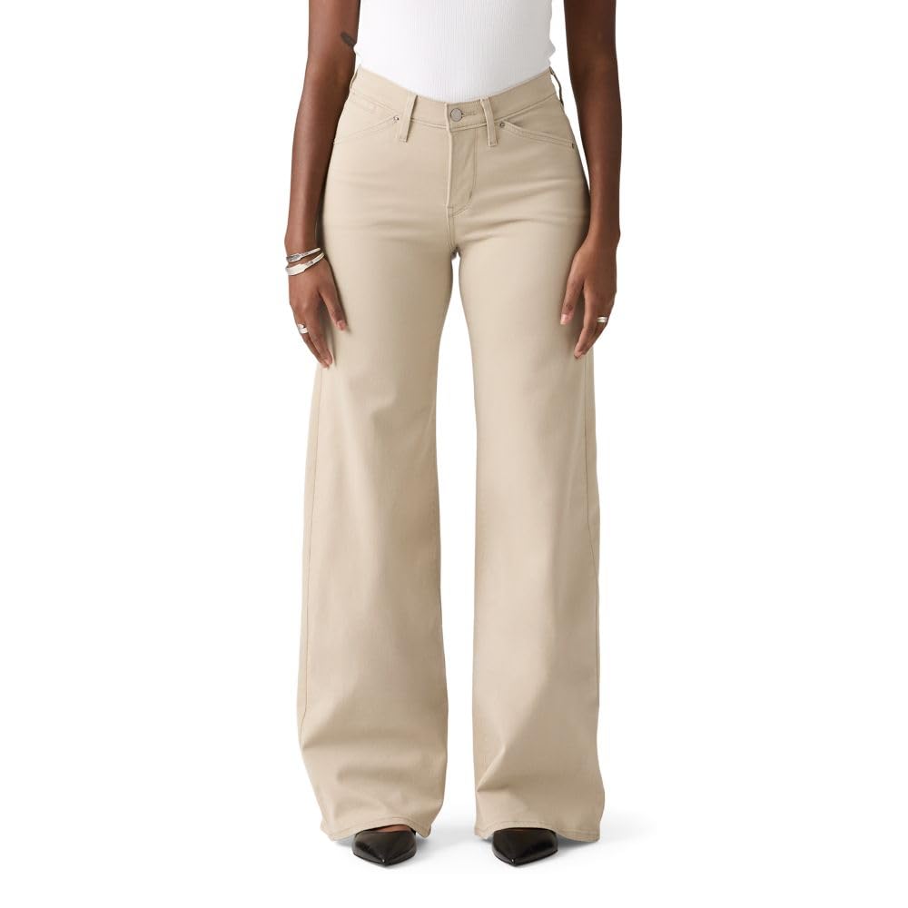 Levi's Damen 318 Shaping Wide Leg, White Pepper (Twill - Stretch), 24 Short