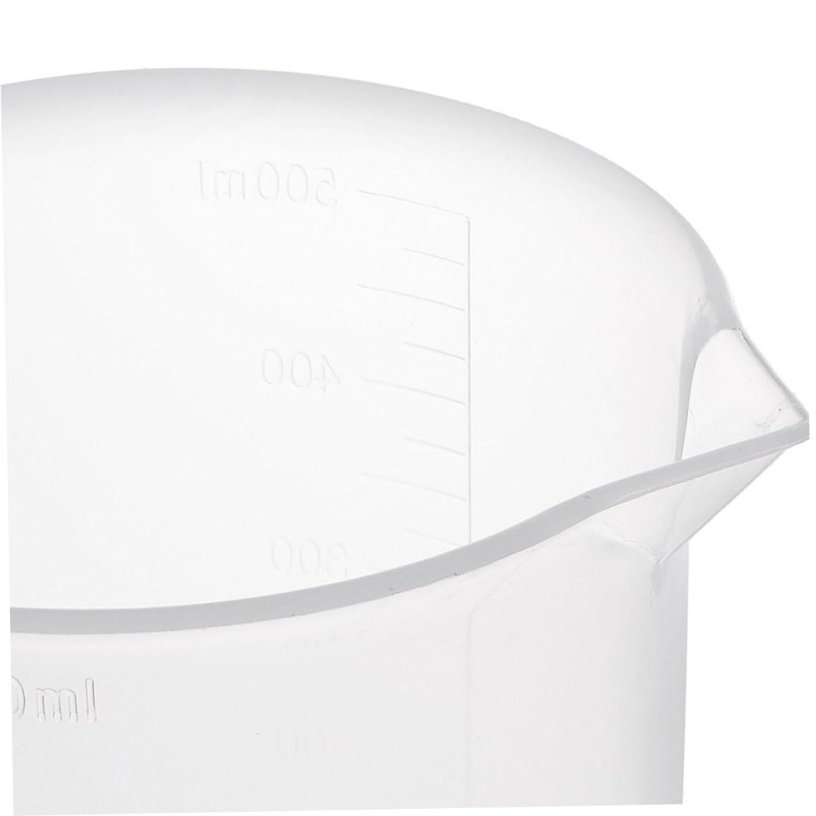 Vaso de plástico transparente de 500 ml, taza medidora graduada para laboratorio y cocina, diseño sin mango, perfecto para experimentos científicos y medición de líquidos