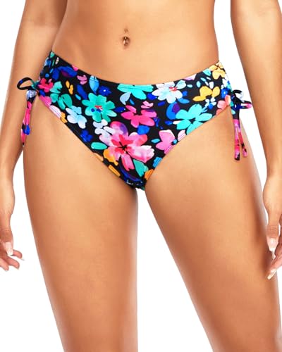 Image of Daci Women Mid Waist Bikini Bottoms - Full Coverage Swim Bathing Suit Bottom Side Tied Swimsuit Bottoms