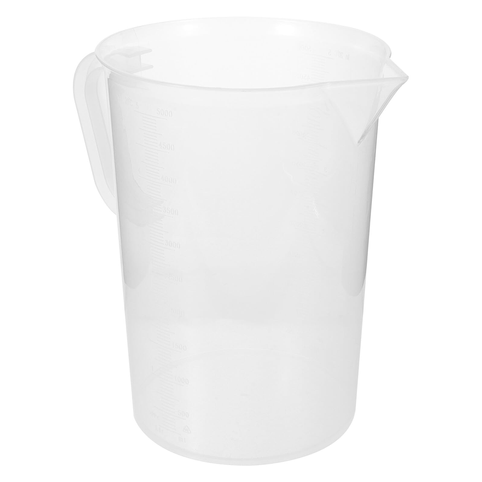 VICASKY Brocca Graduata 5000ml in Plastica Resistente al Calore Doppia Scala, Misurino Pratico per Cucina e Cottura al Forno, Utensile da Cucina Facile da Pulire e Conservare