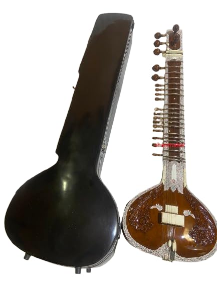 SITAR PROFESSIONAL CONCERT QUALITY PT. RAVI SHANKAR STYLE AMAZING SOUND SEASONED TUN WOOD, WITH FIBER BOX,EXTRA STRING AND MIZRAB-picture-20