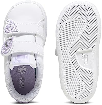 PUMA Puma Smash 3.0 Bfly V Inf Kadın Spor Ayakkabı, PUMA White-Vivid Violet-PUMA Silver, 25 - Görsel 5