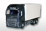 emek deutsch  EMEK -89113 - VOLVO FH GL 3-achsiger Koffer-Lkw mit Hubbühne, schwarzes Fahrerhaus, Maßstab 1:25