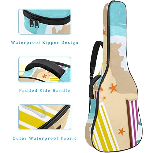 Housse étanche pour guitare acoustique avec double bandoulière et poche Motif petite abeille, Multicolore 03., 42.9×16… - Les Beatles, Paul McCartney, John Lennon, RIngo Starr, George Harrison Housse étanche pour guitare acoustique avec double bandoulière et poche Motif petite abeille, Multicolore 03., 42.9x16… – Image 5