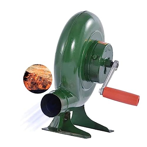 JOUFNING Forgeron Manuel Forge Souffleur - Briquets À Charbon BBQ, Camping Activateur pour Barbecue, Ventilateur Manuel, pour Camping/Plein/Randonnée Cuisson Feu ​Soufflet Outils, Vert (Color : 80W)