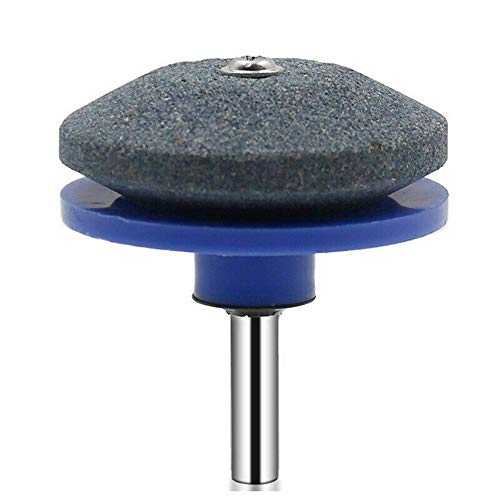 Rotary Blade Sharpener Lawn Mower Garden Tool Sharpener for Power Drill 50mm Blue