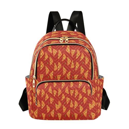 Sac à dos matelassé pour femme Pizzas léger et décontracté au design moderne de 26x13x32cm