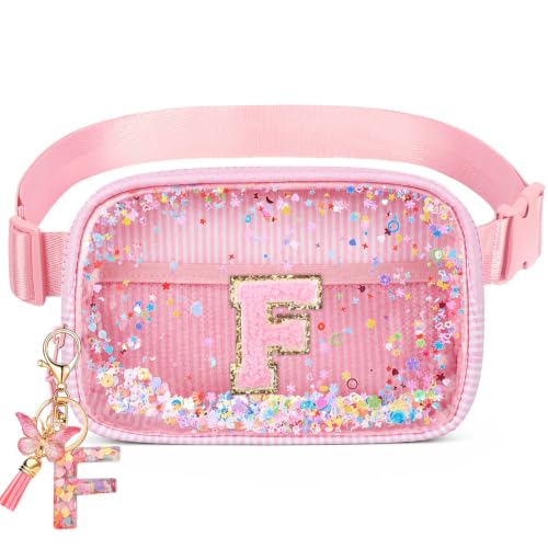 Image of Initial Fanny Pack for Girls - Belt Bag for Teens Kid Teen Girl Kid Birthday Gift Pink F