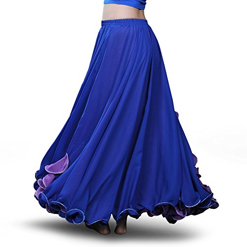 ROYAL SMEELA Chiffon Belly Dance Skirt Slit Tribal Bellydance Skirts Belly Dancer Costumes for Women Carnival Outfit2