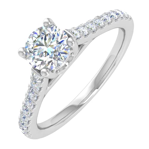 FINEROCK 0.42 Carat Solitaire Diamond Engagement Ring in 14K Gold