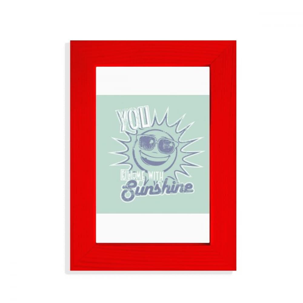 Cadre photo en verre artistique soleil bleu rouge | Cadeau idéal original pour anniversaire et fete