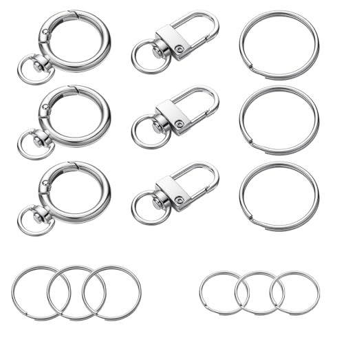 LIQWEI 15Pcs Quick Clips Cat Dog Collar Clips Dog Tag Rings for Pet Dogs Tag Clip Dogs Collar Tags Holder Ring Pet Tags Attachment Clip for Pets Silver