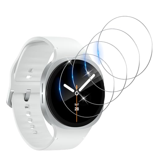 Funrae Schutzfolie Kompatibel mit Samsung Galaxy Watch 8 Watch8 40mm für Panzerglas, [4 Stücke] Blasenfreie HD Anti-Krat...