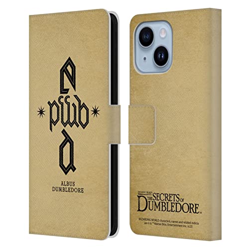 Étui portefeuille Fantastic Beasts pour iPhone 14 Plus en cuir Dumbledore Monogramme