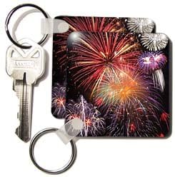 3dRose Fireworks Display - Key Chains, 2.25 x 4.5 inches, set of 2 (kc_14247_1) image 3