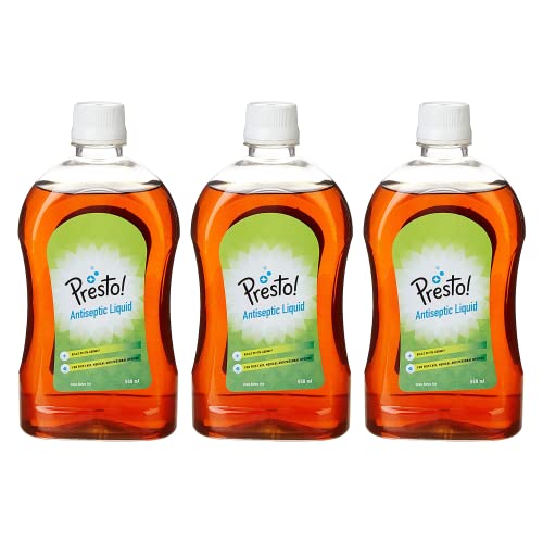 Amazon Brand - Presto! Antiseptic Liquid | 1.5 Litre | 500 ML X 3 Packs | Home Sanitization, First A