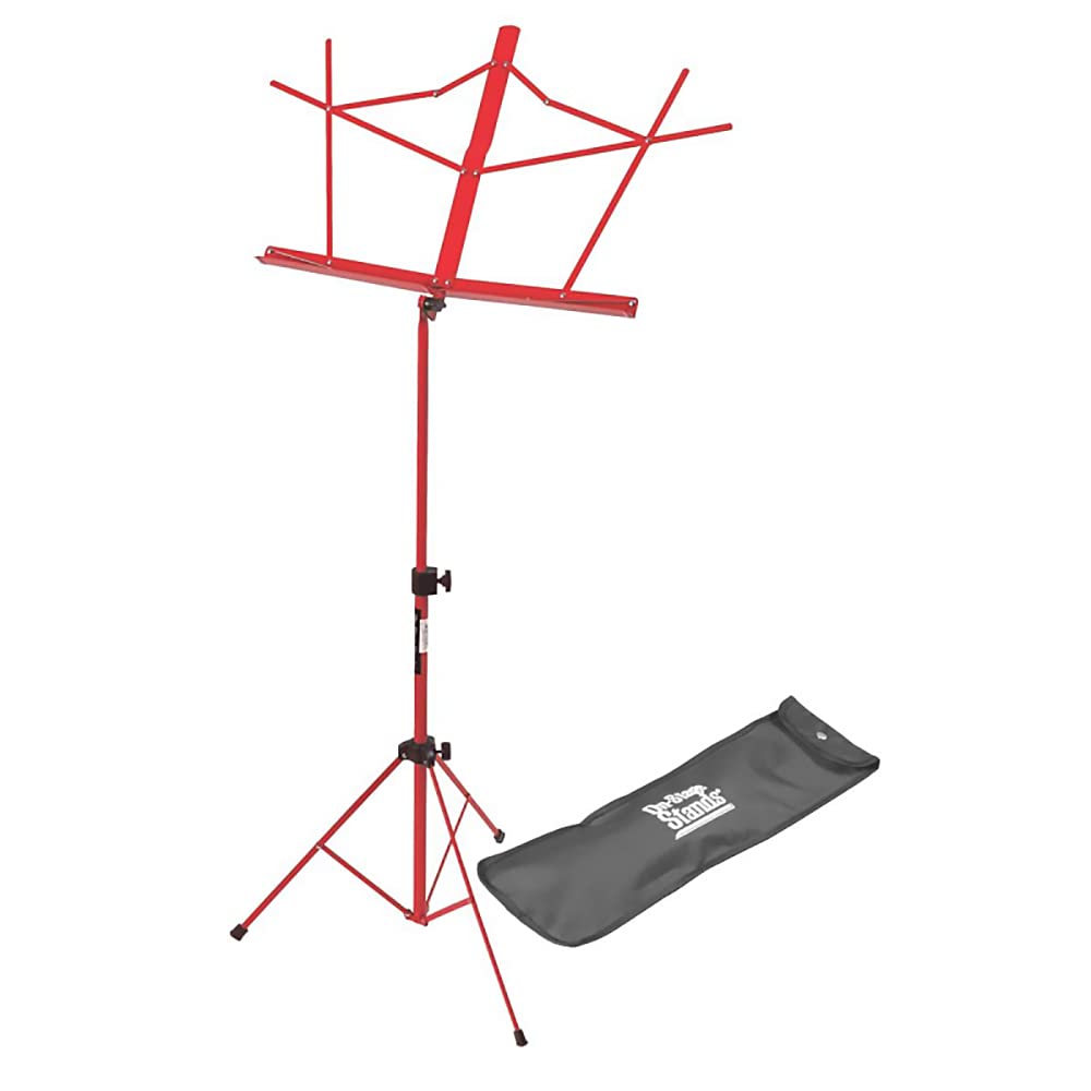 On-Stage SM7122RB - Leggio per spartiti pieghevole, con borsa, colore: Rosso