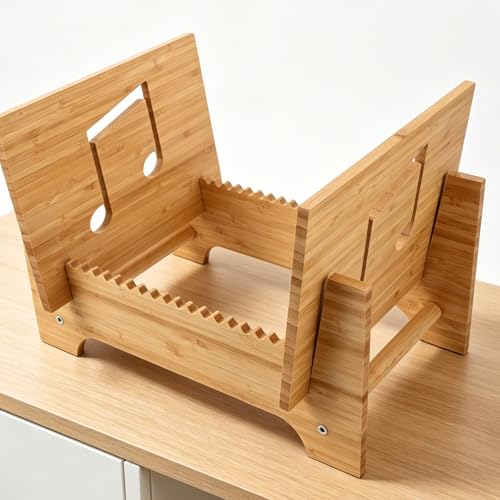 Étagère bois pour vinyles support de rangement disques salon meuble de rangement compact - 8