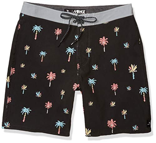 Rip Curl Men's Mirage Beachside 19" Stretch Boardshorts, Black, 34