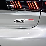 JRZCXGZX Emblème de Voiture 3D en métal Badge latéral de Voiture décoration de Coffre arrière Autocollant pour Peugeot GTI RCZ 107 108 206 207 208 307 308,Silver Style