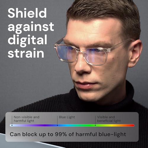 Blue Light Blocking Glasses - Fashion Square Eyeglasses, Anti UV Ray Computer Gaming Glasses Blue Blockers for Women/Men - Image 6