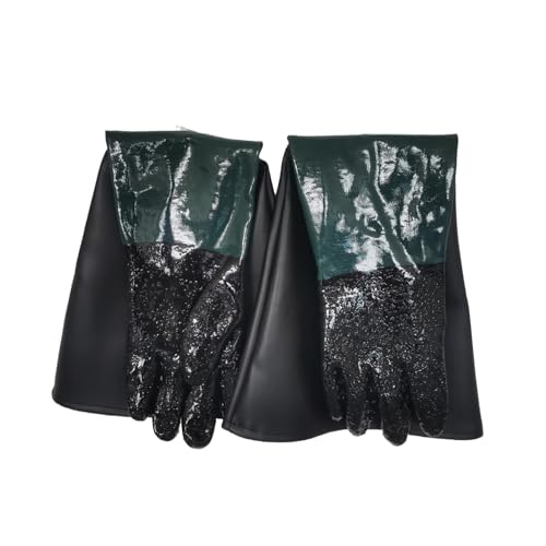 Gants de sablage de 65,6 cm avec doublure coton et poignée particules pour cabine de décapage