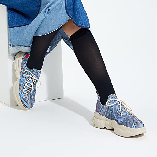 UIN Women's Chunky Fashion Sneakers Walking Casual Comfortable Art Painted Travel Designer Dad Shoes Ronda4