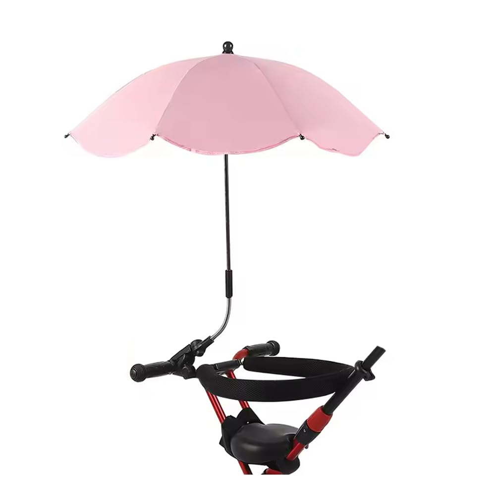 Paraguas Universal para Cochecito de, Sombrilla Ajustable, Protección UV, Sombreo para Accesorios de Cochecito, Visera Solar, Parasol Portátil, Rosa.