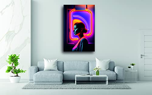 Tableaux d'art décoratifs femme dans la nuit toile 40x60cm