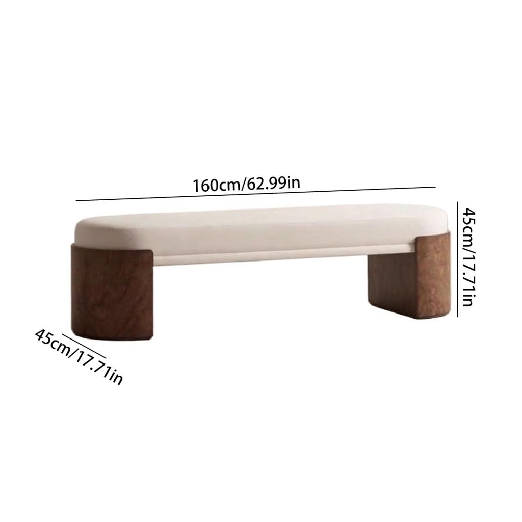 Panche per Camera da Letto Semplice Panca in Legno Massello E Tessuto for Camera da Letto, Panca da Comodino, Panca da Guardaroba Ottomana per Camera da Letto
