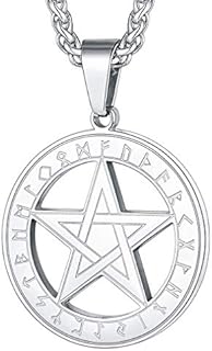 FaithHeart Viking Necklace Men Stainless Steel Nordic Valknut/Spearhead Pendant Vintage Jewellery Talisman Amulet Norse Mythology Gifts Can Personalise