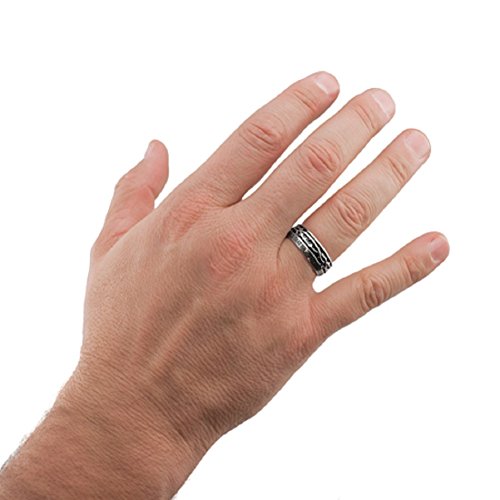 Spirit & Truth Man of GOD Christian Mens Stainless Steel 10mm Abstinence Crown of Thorns 1 Timothy 6:11 Comfort Fit Chasity Ring - Guys Purity Ring4