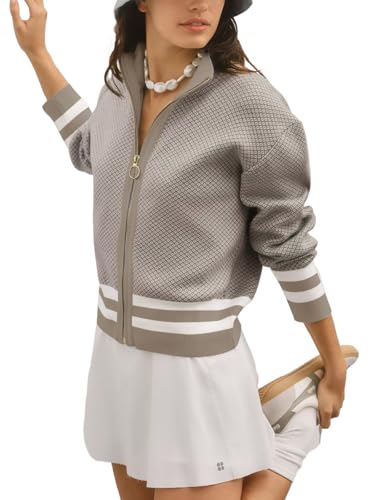 Image of SuperPrity Cardigan Sweaters for Women Long Sleeve Zip Up Lightweight Knit Jacket 2024 Fashion Fall Baseball Coats Outwear