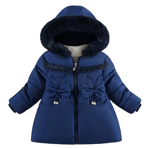 JEUROT - Baby Boys Girls Winter Coats Cute Zip Up Hooded Teddy Jacket 3D Ears Fuzzy Winter Hoodies Outerwear Faux Fur Collar Hood Thick Warm Winter Snowsuit Coat Parka Navy