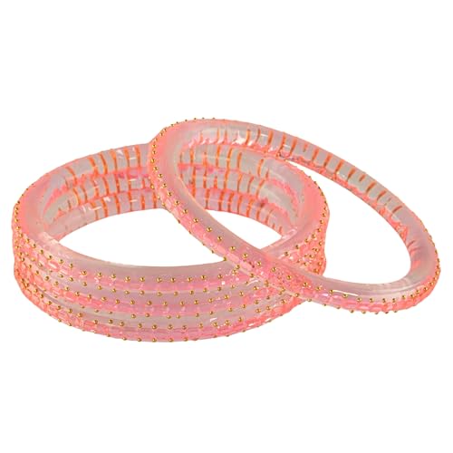 Image of NMII Glass Golden Zircon Stone & Kundan Beads Kada Set For Women & Girls | Fancy Design Kada Bangles | Traditional Look Kangan | Glass Bangles For Women Wedding, Party, Function, Daily use