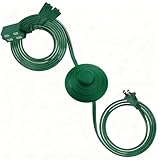 Alphatool Extensão Elétrica com Interruptor de Pé E 3 Tomadas - 2,74 M (9 Pés), Verde, com Interruptor Liga/Desliga de Pé, 16 Awg, 1625 W, 13 A/120 V