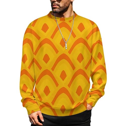 MoBlinko Mens Crewneck Sweater Pineapple Skin Mens Sweater Sweaters for Men M Long Sleeve Lightweight Pullover