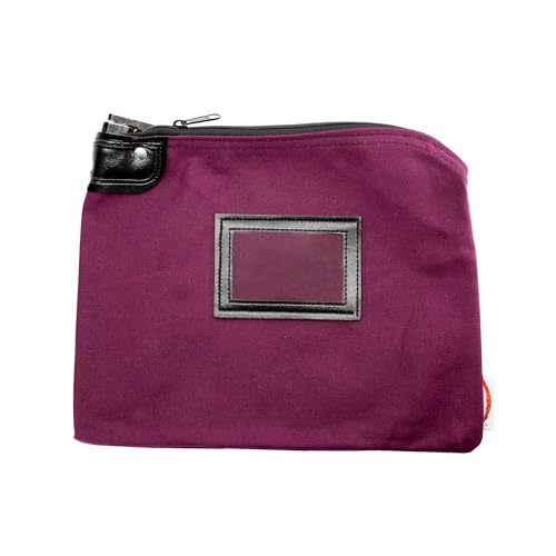 Cardinal bag supplies Locking Canvas Cash Bag, Burgundy, 9 x 12 Inch by Cardinal bag supplies - Used condition - US$11.14